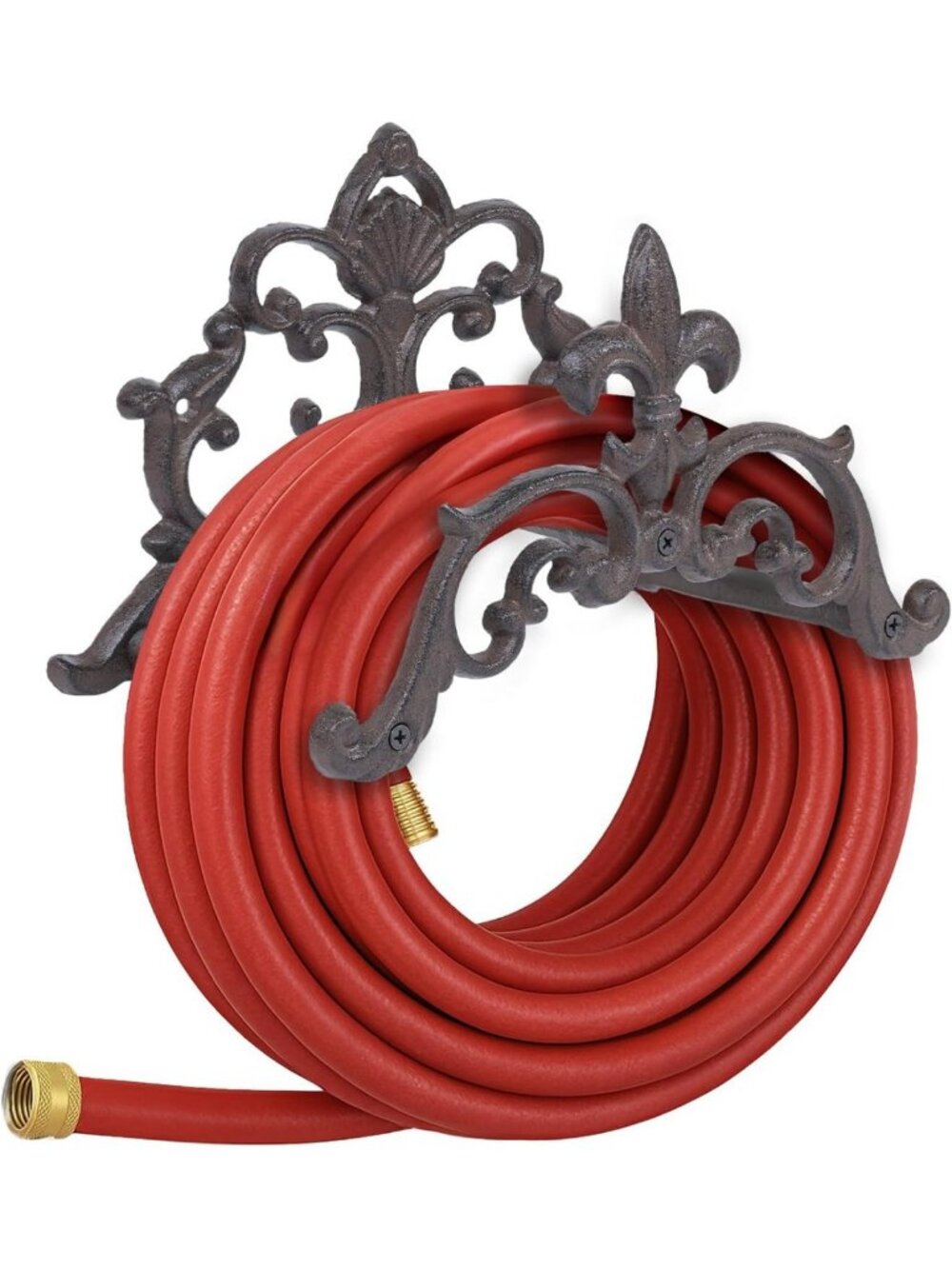 Sturdy Wall Mount Cast Iron Garden Hose Holder - Durable Outdoor Storage